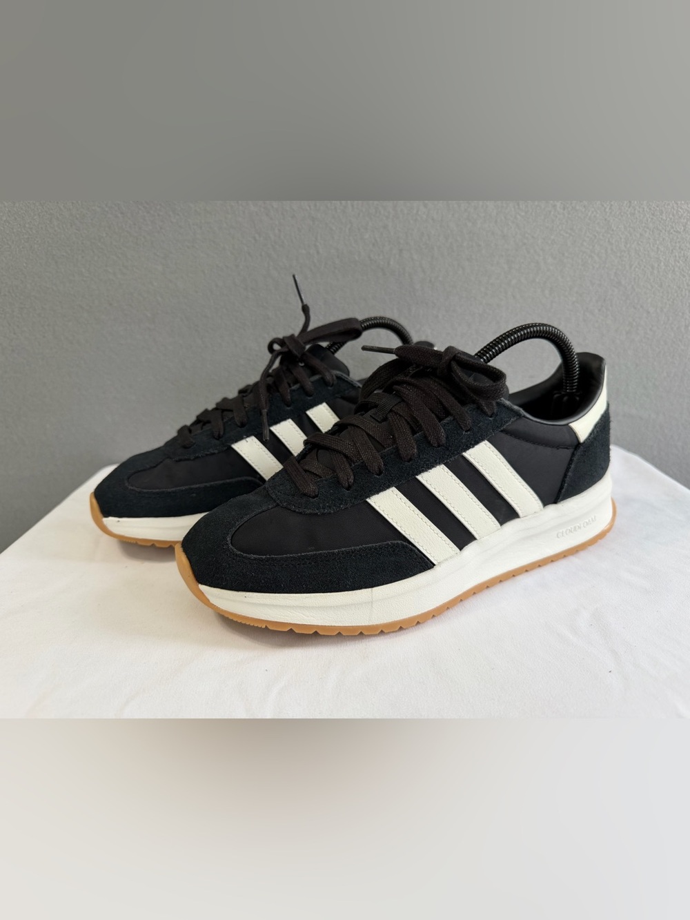 Adidas Run 70S 2.0 Womens Size 8 Black/White Athletic Running Shoes Sneakers